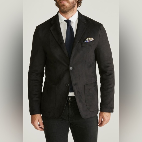 NWT Robert Graham Faux Suede Blazer Black XXL $328 MSRP - Picture 4 of 6